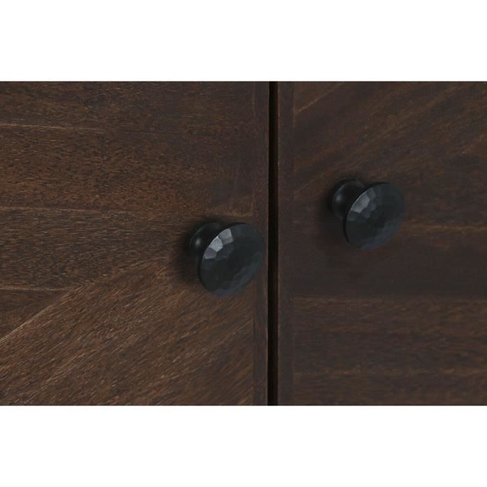 Buffet bas - Alpin - Bois Jamun - 4 portes - 177x38x75 cm - Brun foncé