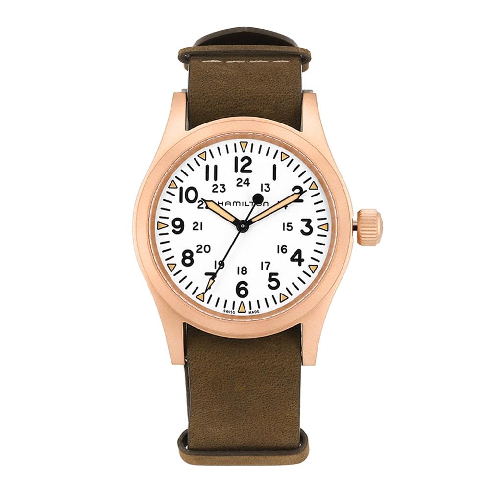 

Hamilton Khaki Field Mechanical Чоловічий шкіряний годинник H69459510 H69459510