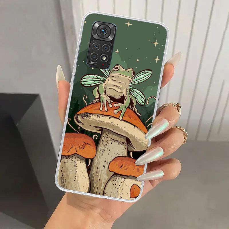 Cottagecore Frog Mushroom Kawaii Phone Case for Xiaomi Redmi Note 15 14 14S 13 12S 12 Pro 11S 11 Plus 11T 11E 10S Soft Funda Pri