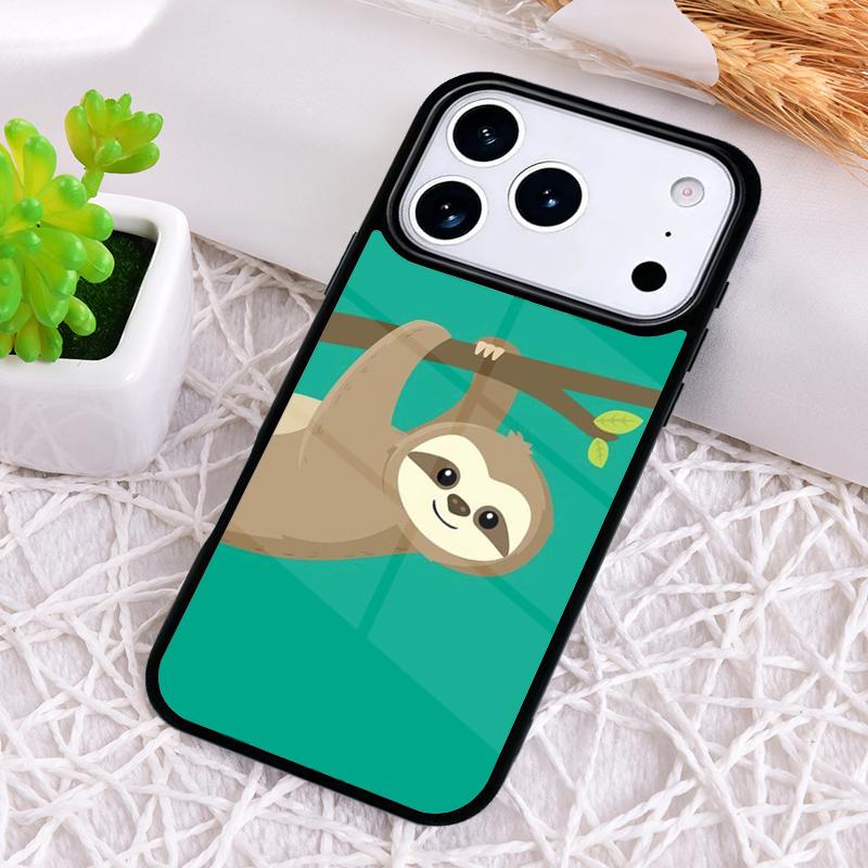 Kawaii Cute Sloth Phone Case for iPhone 17 Air 16 15 11 12 14 13 Pro Max Shockproof Cover
