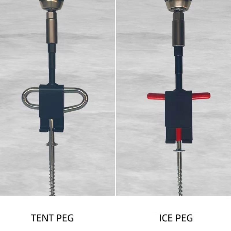 Anchors Tool for 13mm Drill Bits Ice Anchors Power Drill Adapter Ice Anchors for Setting Shelter Tent Fishing Equipment