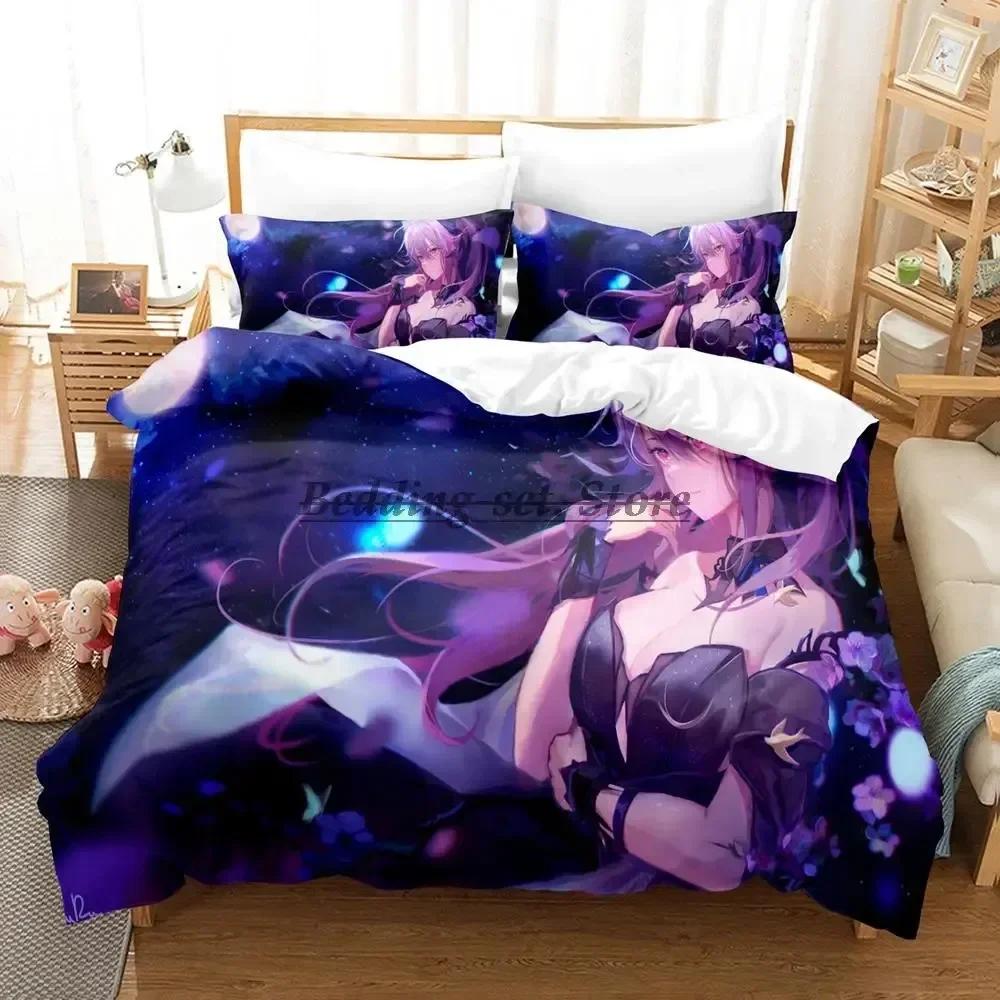 2023 Genshin Impact Bedding Set Single Twin Full Queen King Size Bed Set Aldult Kid Bedroom Duvetcover Sets Girl Bed Sheet Set