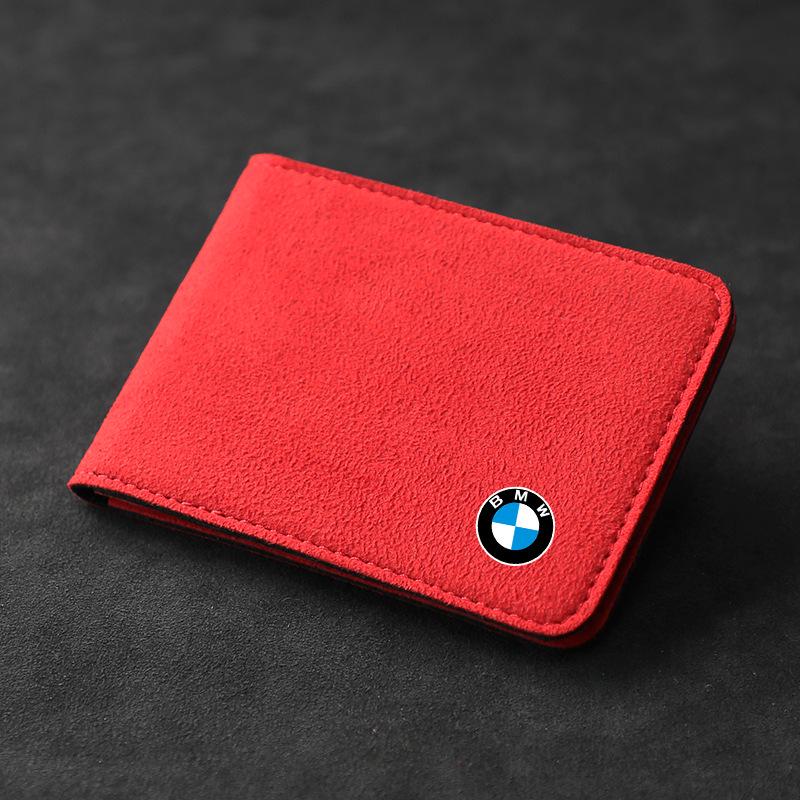 BMW Series Suede Driver's License and Vehicle Document Leather Wallet Cover