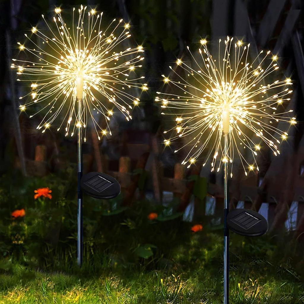 Garden Decoration Solar Light for Outdoors DIY Dandelion Solar Plug Garden Lighting Weatherproof Solar Firework Lamp Patio Lawn