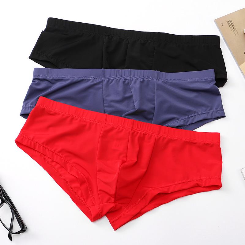 Men's Breathable Ice Silk Low Waist Boxer Briefs