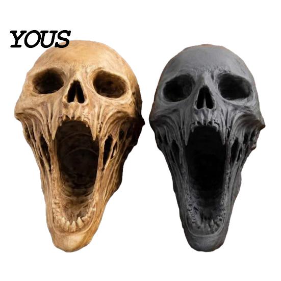 Gothic Skull Ornament Statue, 3D Printed Human Head Model for Home Aged Sculpture Decoration, Halloween Statues, Bookshelf and Desktop
