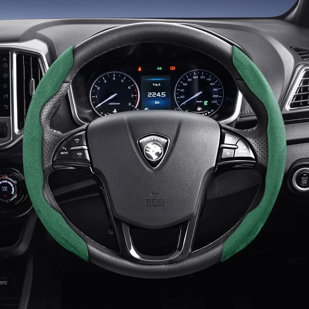 Suitable for Proton Sports Suede Steering Wheel Cover, Split Snap-On Type, Non-Slip and Durable, for Models Such as Saga X50 S70 Persona X70