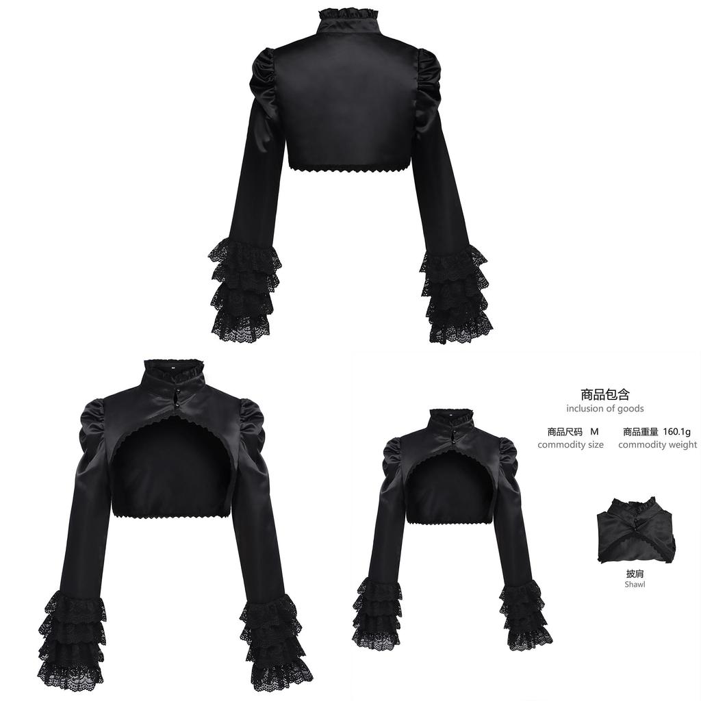 Lolita Gothic Cosplay Shawl With Polyester Fabric For Cosplay Events And Stage Shows
