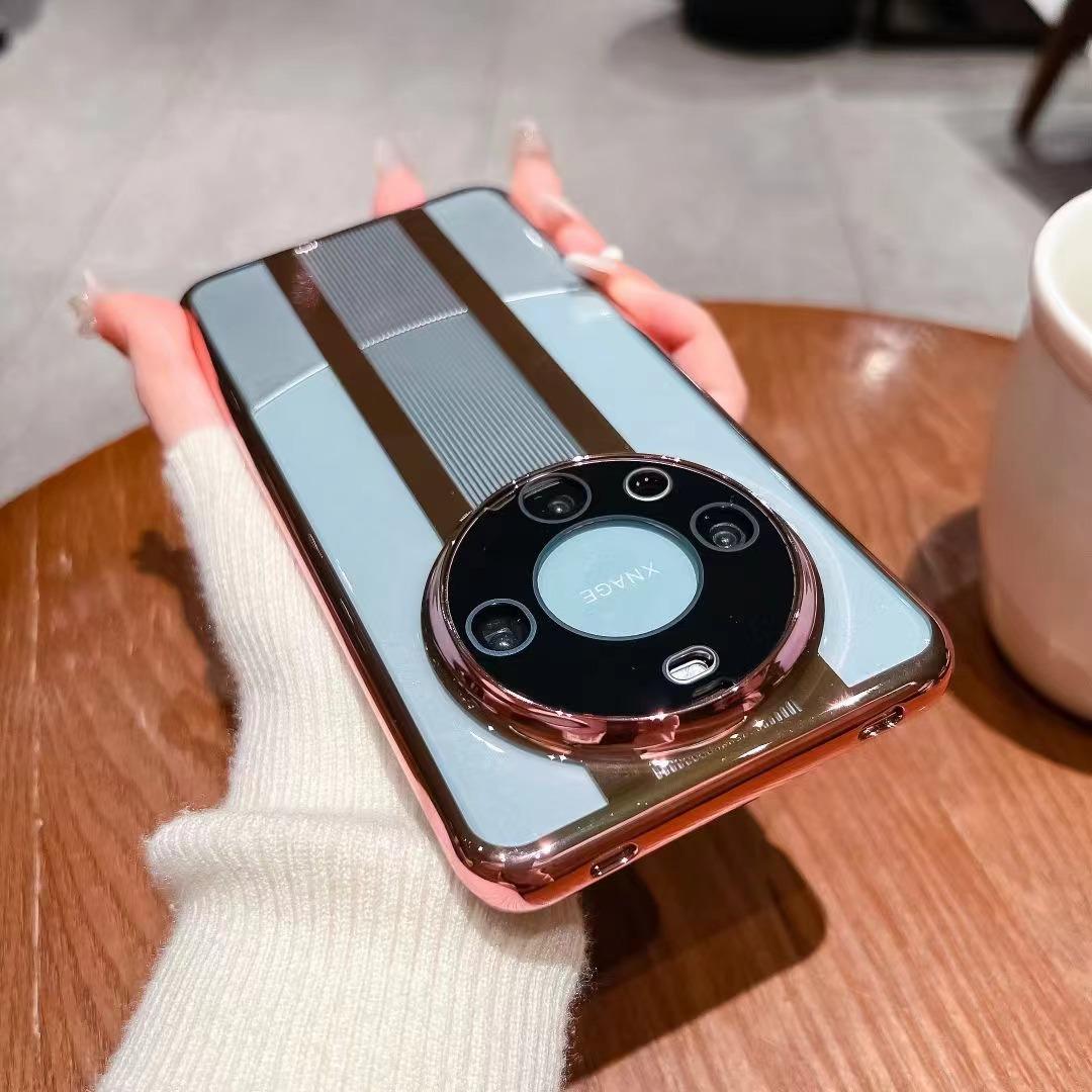 

The Electroplated Transparent Phone Case for Huawei Mate60pro Instantly Transforms Into A Shockproof Protective Case for Porsche Mate50 40 Mate60pro+ розовый