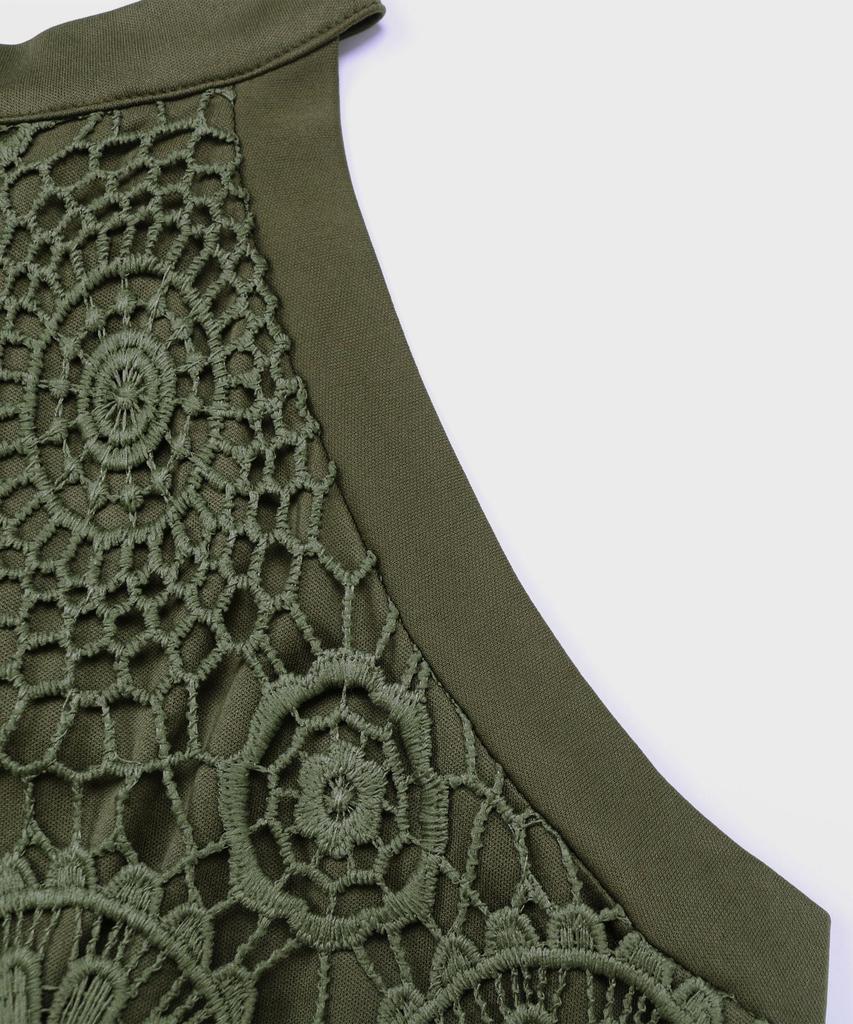 Top Senza Maniche in Pizzo con Scollo all'Americana Estate 2024 - Stile Europeo e Americano, Abbigliamento Femminile Fresco Artistico