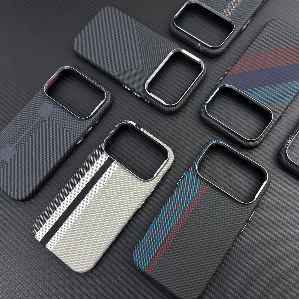 Applicable iPhone18PROMAX Kevlar Skin Sensing Magnetic Mobile Phone Case Apple 17 Carbon Fiber Hard Protective Case 16