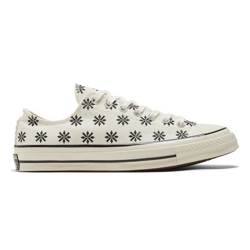 Converse 1970s Chuck Taylor All Star Christmas Snowflake Low Top Espadrilles Unisex White & Black