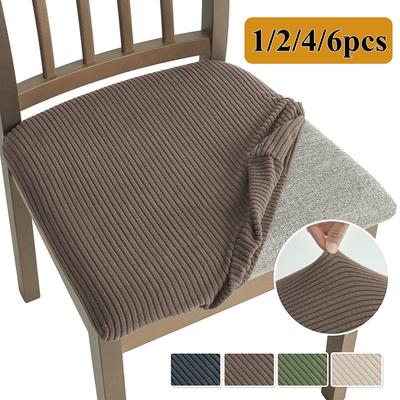 1/2/4/6pcs Jacquard Chair Seat Cover Dining Removable Chairs Protector Anti-dirt Seat Cushion Case Kitchen Home Funda Silla