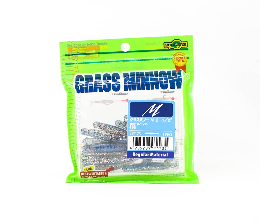 Ecogear Soft Lure Grass Minnow M 2-1/2 Inch 10 Piece Per Pack 496 (1735)