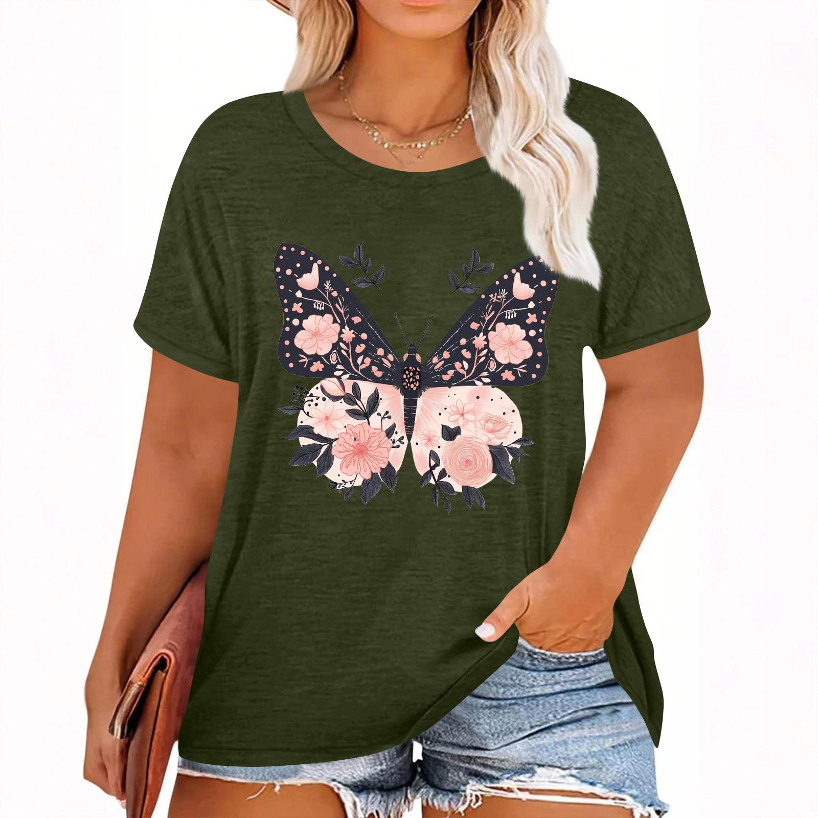 Женская футболка с коротким рукавом и гавайским цветочным принтом L