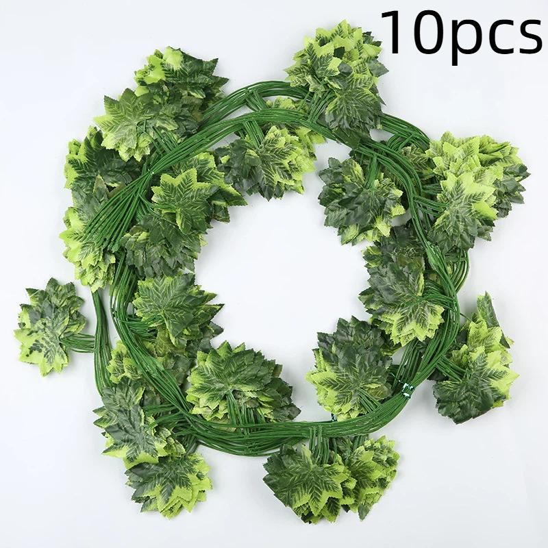 5/10Pcs Artificial Fall Leaf Garland Fake Plants Autumn Decor Leaves Vine For Thanksgiving Halloween Festivals Wedding Decora
