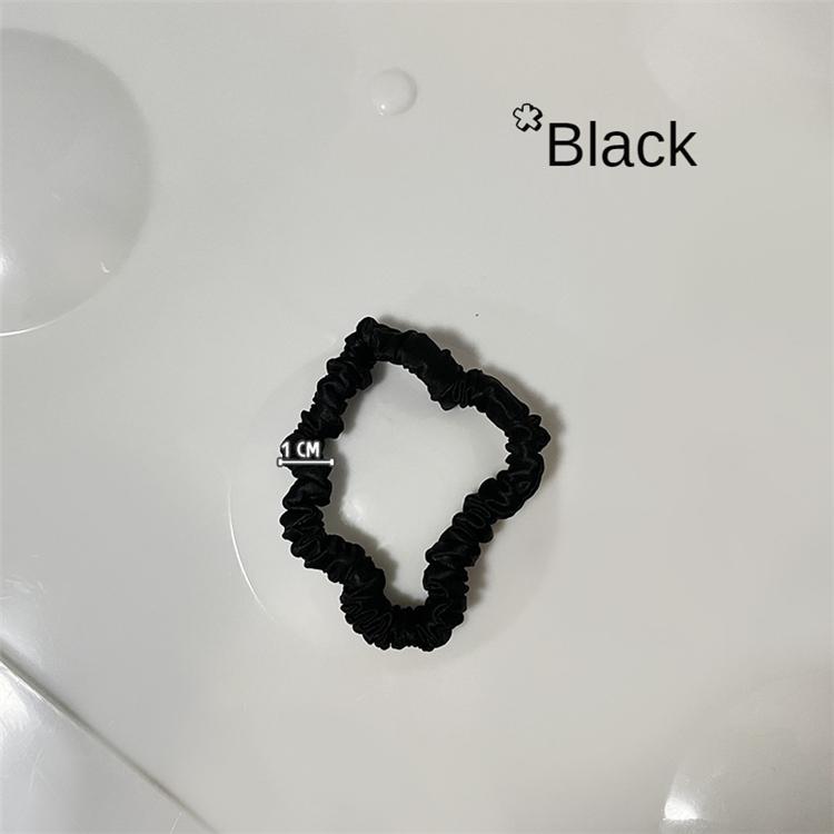 Luxury 100% 6A Shiny Silk Scrunchies High Quality 22 Momme Elastic Hair Bands чёрный