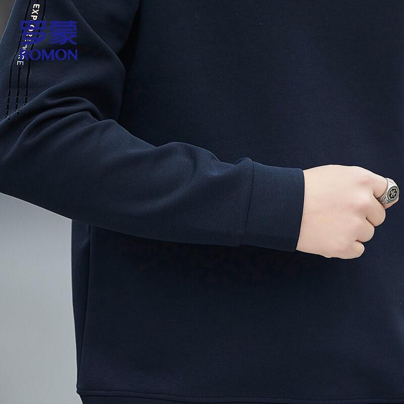 ROMON Men's Round Neck Loose Casual Long Sleeve Sweatshirt 7507