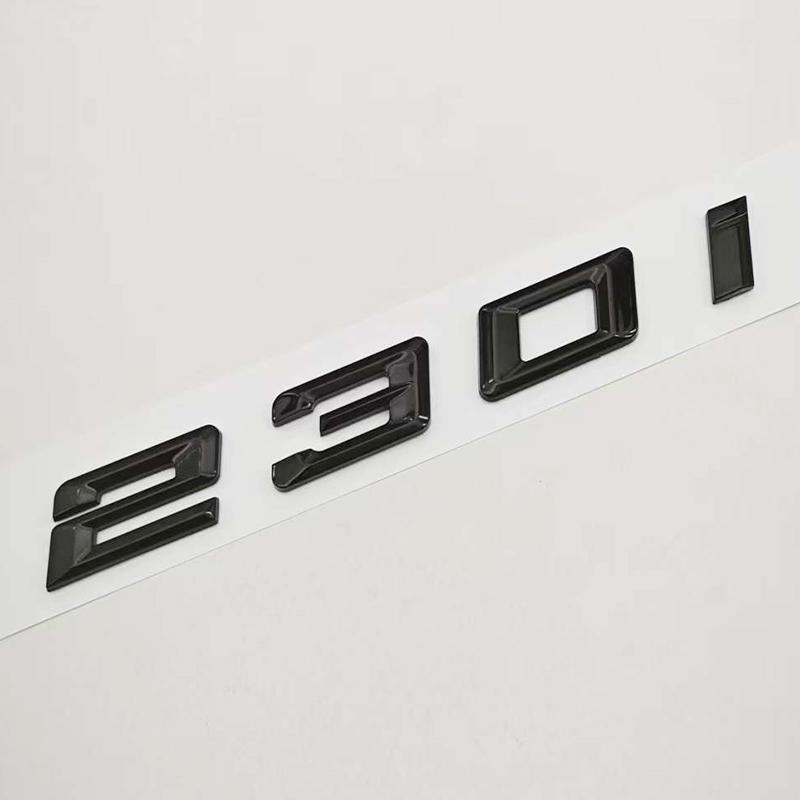 

3D Glossy Black Chrome 220i 230i Emblem Badge Letter Rear Trunk Decal Sticker For BMW 2 Series F22 G42 Car Styling Accessories