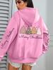 Merry Christmas Leopard Print Women's Hoodie Sweatshirt with Tree Pattern
