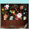 Christmas Static Electricity Stickers With Santa Claus Reindeer Snowman Design For Festive Home And Store