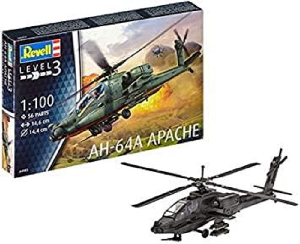 

Немецкий Revell масштабный пластиковый набор модели вертолета армии США Apache 04985 1/100 AH-64A