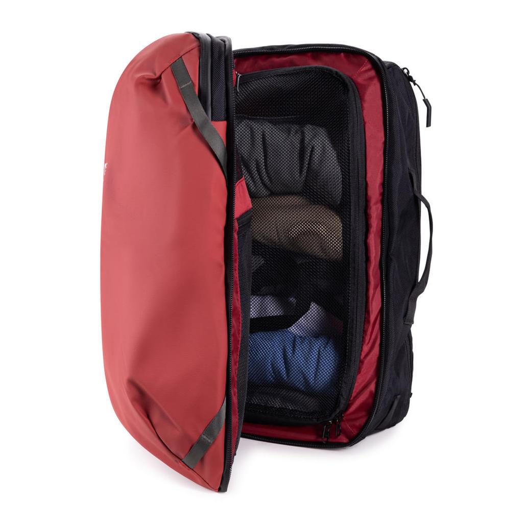COR Surf Travel Backpack  Flight Approved Carry-On Laptop Backpack with Secret Passport Pocket  Island Hopper (28L, Lava Red)