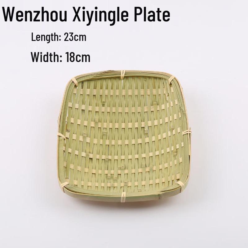 Bamboo Woven Storage Set: Includes Small Basket for Scallions, Ginger, Garlic, Winnowing Fan, Steamer, Fruit Plate, and Shelf.