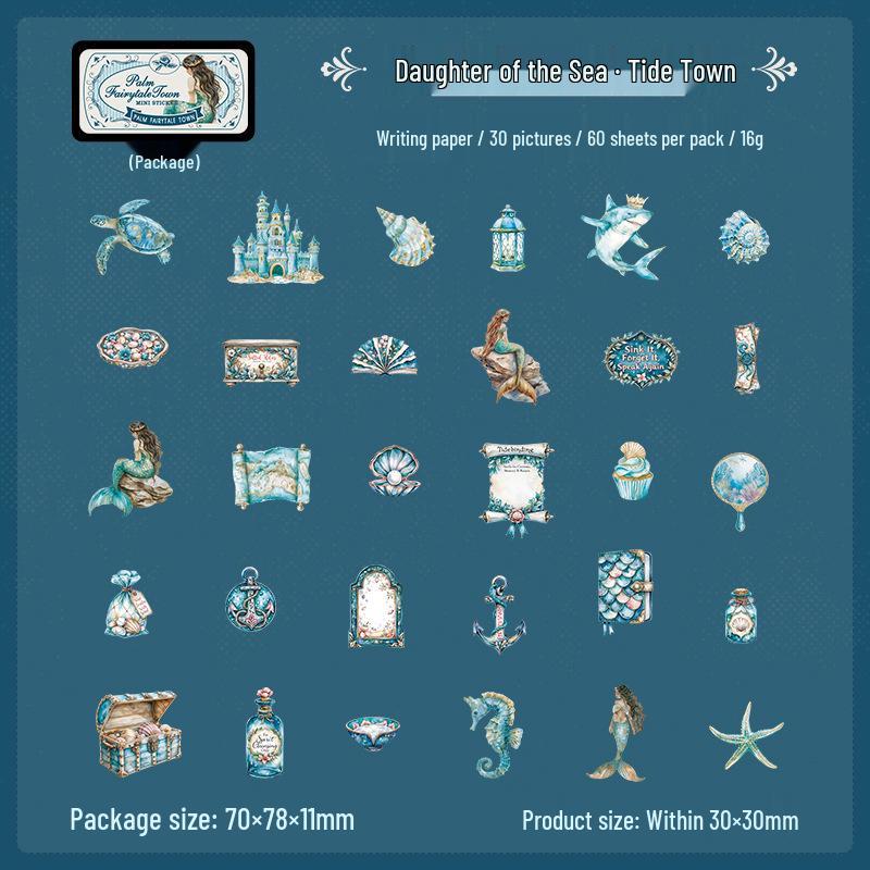 Retro Fairytale Town Stickers: Ketchup Girl Series - 6 Styles for Journal & Miniature Decor