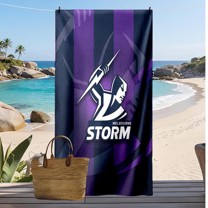 Melbourne Storm Print Strandtuch Weich Tragbar Schnell?Trockenes Handtuch für Pool Sommerurlaub Outdoor Sport