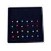 Stainless Steel Rhinestone Nose Studs - Titanium Steel, 24-Pack