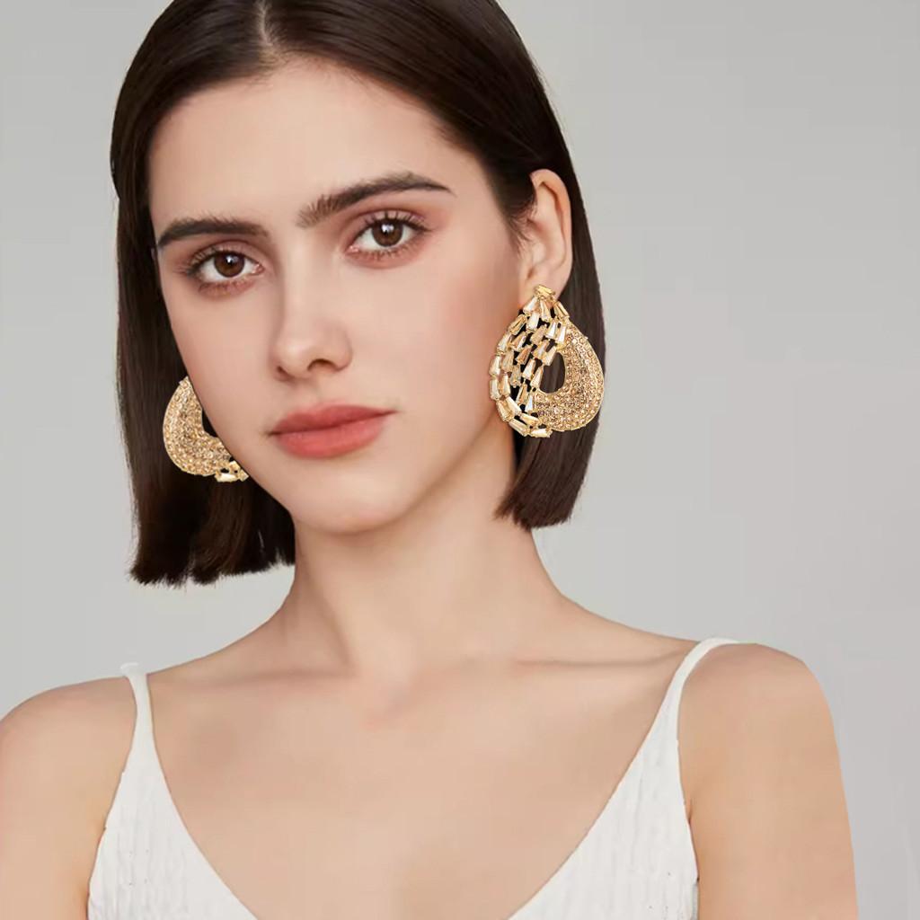 Elegant Water Drop Earrings With Cubic Zirconia For Womens Fashion Accessory