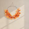 HalfWreath Artificial Wreath with Metal Hoop Seasonal Decor for Door, Thanksgiving, Entryway