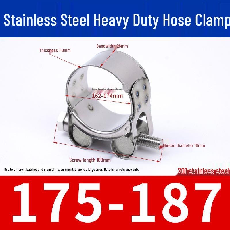 304 Stainless Steel European-Style Heavy-Duty Worm Drive Hose Clamp
