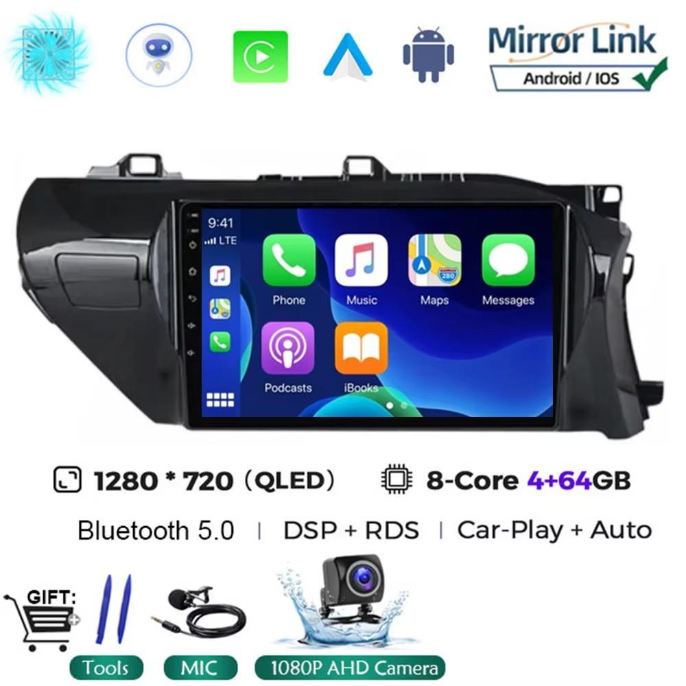 Android 14 Auto Carplay Für Toyota HILUX REVO VIGO IMV 2016 2017 2018 2019 2020 Autoradio Multimedia GPS Player Stereo KEIN DVD