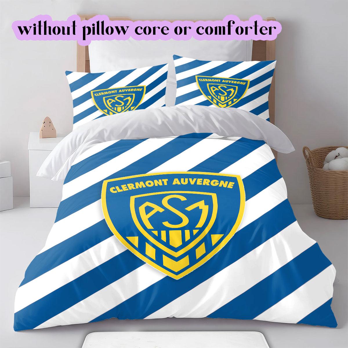 

ASM Clermont Auvergne rugby Pattern Bedding,Quilt Set Quilt Cover Pillowcase Home Birthday Gift (1*duvet cover+2*pillowcase,without core) 135x200cm