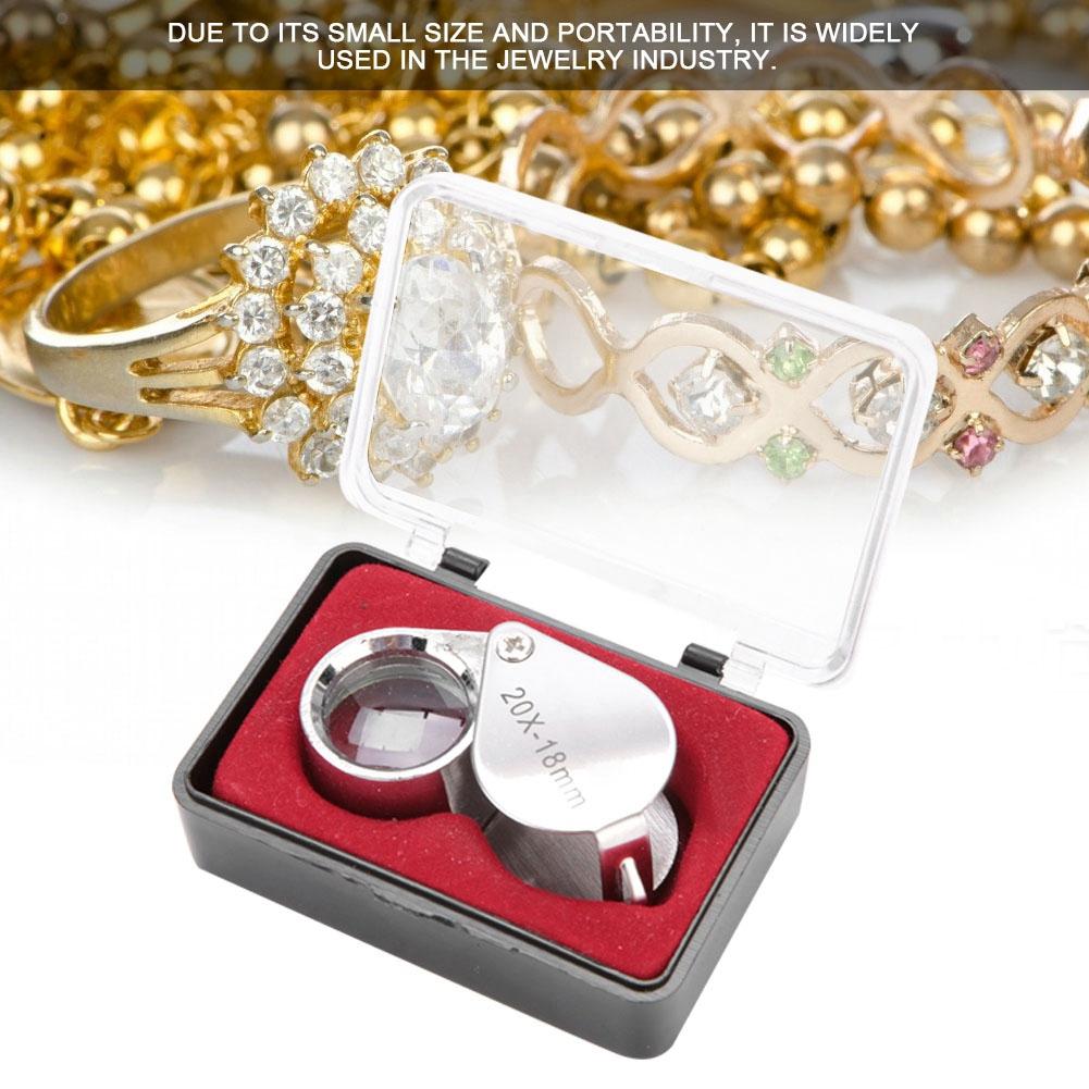 Portable Handheld 20X Magnifier Magnifying Glass Jewelry Watches Tool