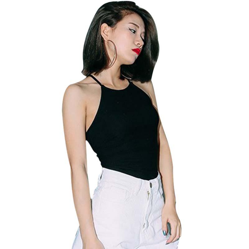 

Женская кофточка-топ без рукавов с круглым вырезом и открытой спиной One Size