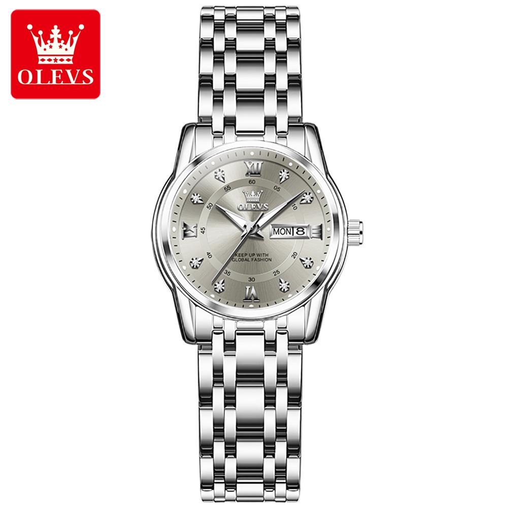 OLEVS 5513  Fashion Classics Waterproof  Luminous Watch Stainless Steel Quartz Watches Luxury Watch  Ladies Women