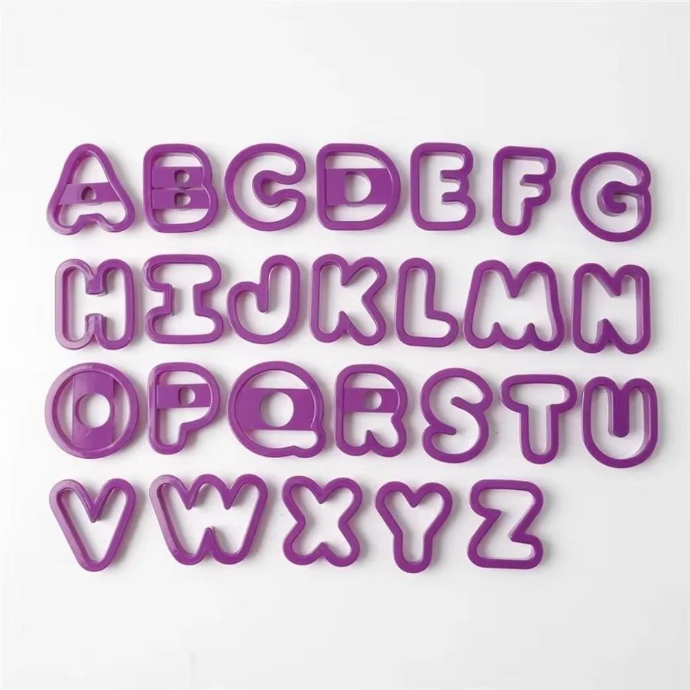 Plastic Material Alphabet Biscuit Cutters 26 Letters Set DIY Fondant Molds Home Kitchen Baking