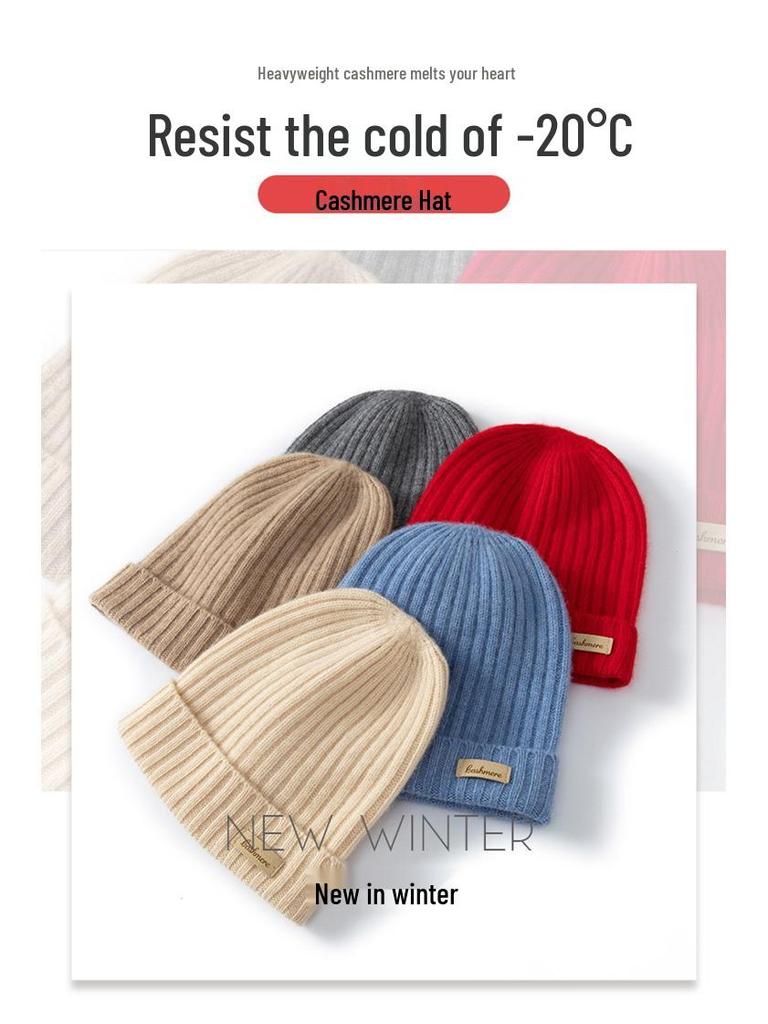 Kids' Cashmere Hat, Unisex Autumn/Winter Style, Thick Knit Wool for Warmth & Versatility.