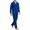 Men's Comfortable Button-Down Pajama Set Long Sleeve Loungewear for Sleep and Home