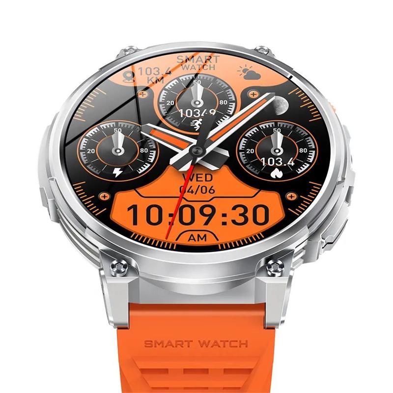 K66 Smart Watch Men Flashlight Bluetooth Call 1.85inch 128MB Memory 730mAh Large Battery LED Light Outdoor Sport Smartwatch