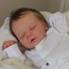 BZDOLL 45cm 17.7inch Soft Vinyl Asleep Reborn Baby Art Doll with 3D-paint Skin and Visible Veins Cloth Body Newborn Bebe Toy for Girl Kids Gift