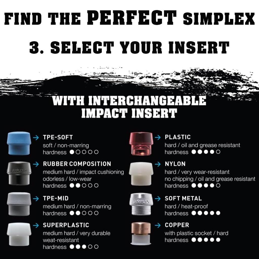 Rohmheld Halder Simplex Plastic Hammer Rubber Plastic Diameter 60 (Black) (Red) 3026.060