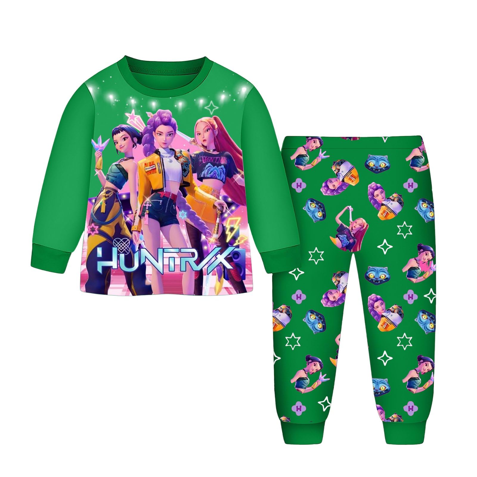 

Детский модный костюм юбка топ с круглым вырезом и длинными рукавами брюки 140 зелёный