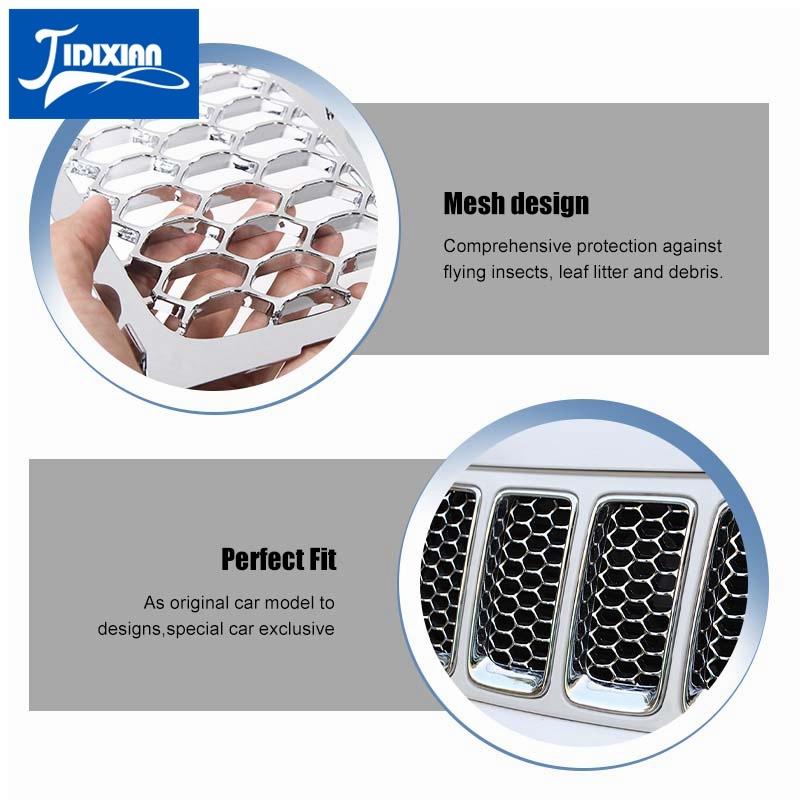 JIDIXIAN Racing Grills for Jeep Grand Cherokee 2014 2015 2016 Front Insert Honeycomb Grille Mesh Decoration Cover Accessories