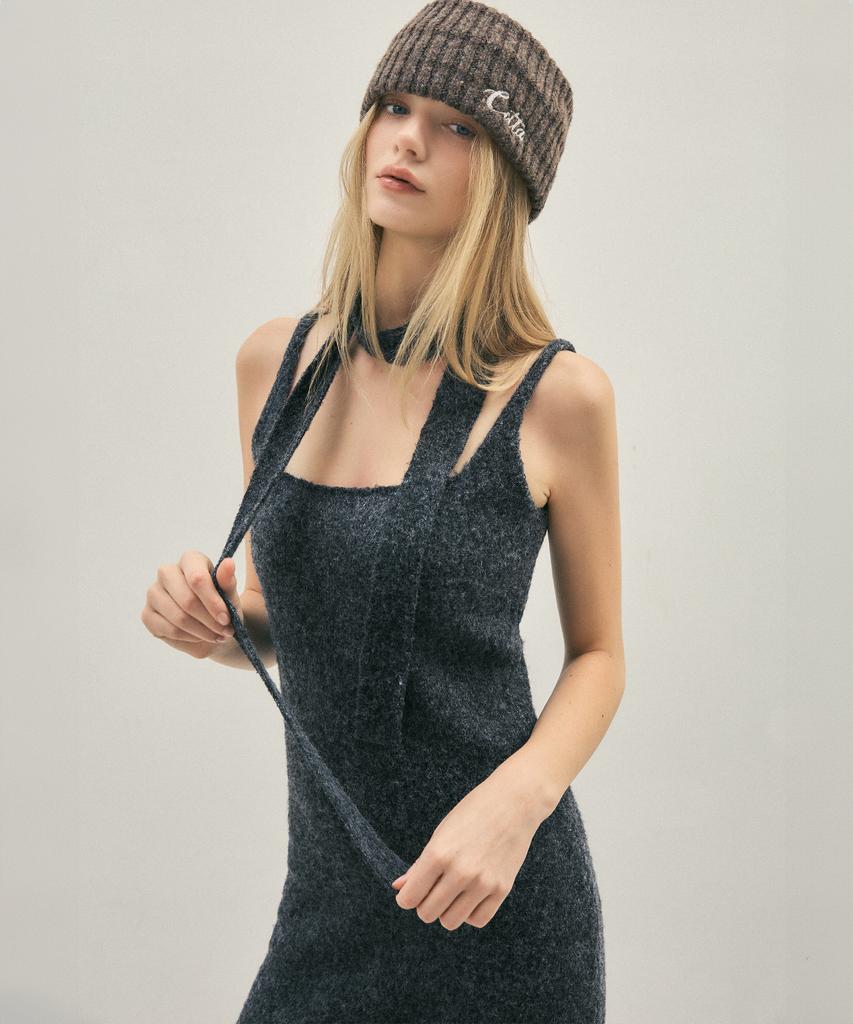 Cita Comfort Wool Long Knit Dress_Ctop712(Charcoal)