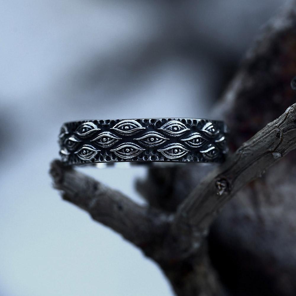 New Arrival Vintage Devils Eye Ring 316L Stainless Steel Cool Biker Simple Rings For Men Women Fashion Amulet Jewelry Gifts