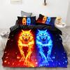 3PCS Wolf Tiger Lion Animal Pattern Bedding Sets Home Bedclothes Super King Cover Pillowcase Comforter Polyester Bedding Set